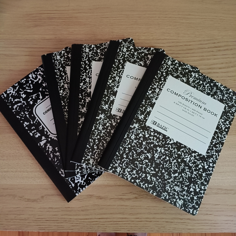 5x Wide Ruled Composition Notebooks